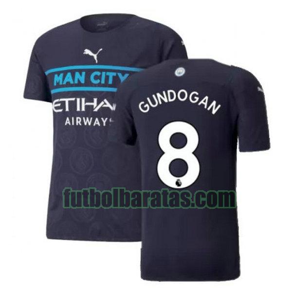camiseta gundogan 8 manchester city 2021 2022 negro tercera