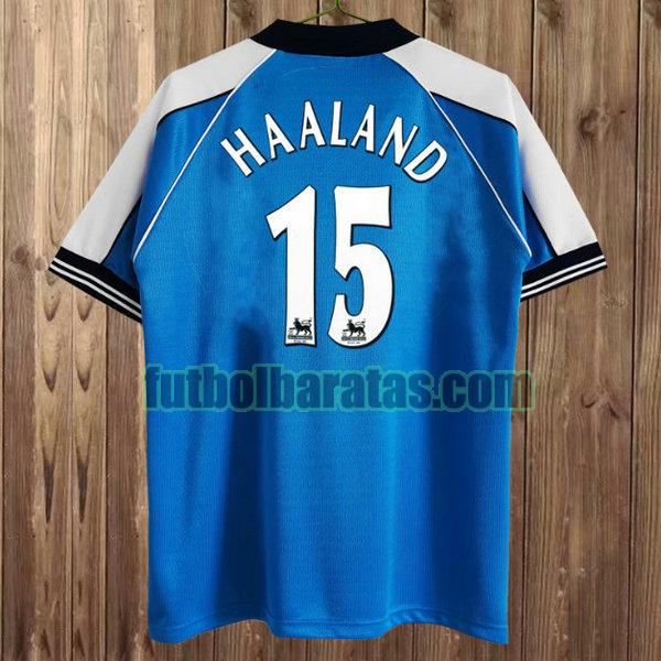 camiseta haaland 15 manchester city 1999-2001 azul primera