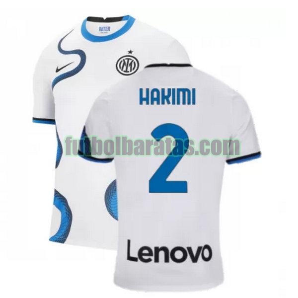 camiseta hakimi 2 inter milán 2021 2022 blanco segunda