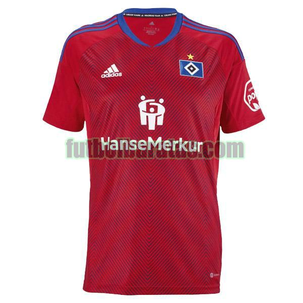 camiseta hamburger sv 2022 2023 rojo segunda tailandia