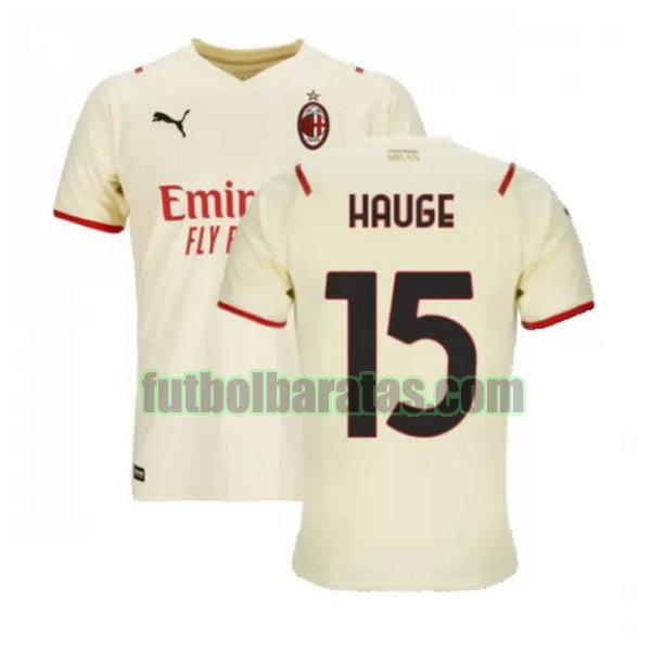 camiseta hauge 15 ac milan 2021 2022 blanco segunda