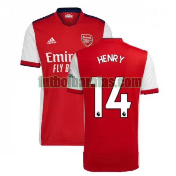 camiseta henry 14 arsenal 2021 2022 rojo primera