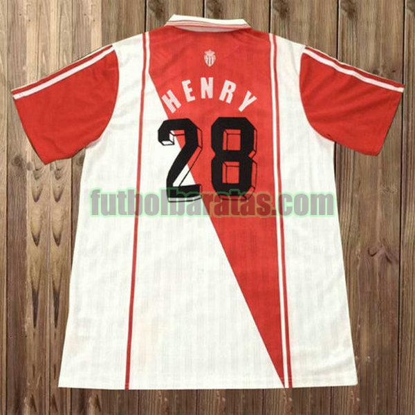 camiseta henry 28 as monaco 1996-1997 rojo primera