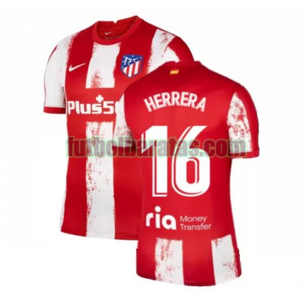 camiseta herrera 16 atletico madrid 2021 2022 rojo blanco primera