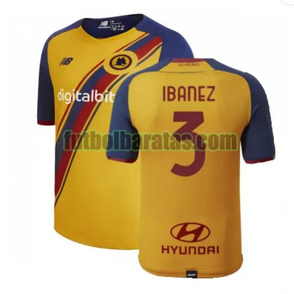 camiseta ibanez 3 roma 2021 2022 amarillo fourth