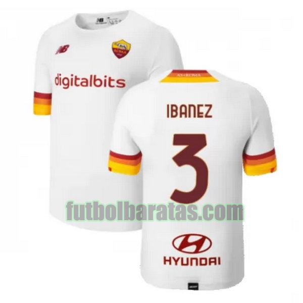 camiseta ibanez 3 roma 2021 2022 blanco segunda