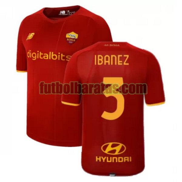 camiseta ibanez 3 roma 2021 2022 rojo primera