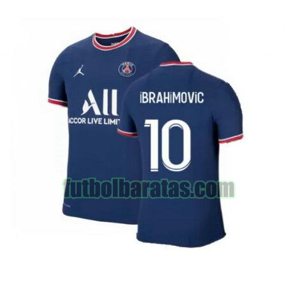 camiseta ibrahimovic 10 paris saint germain 2021 2022 azul primera