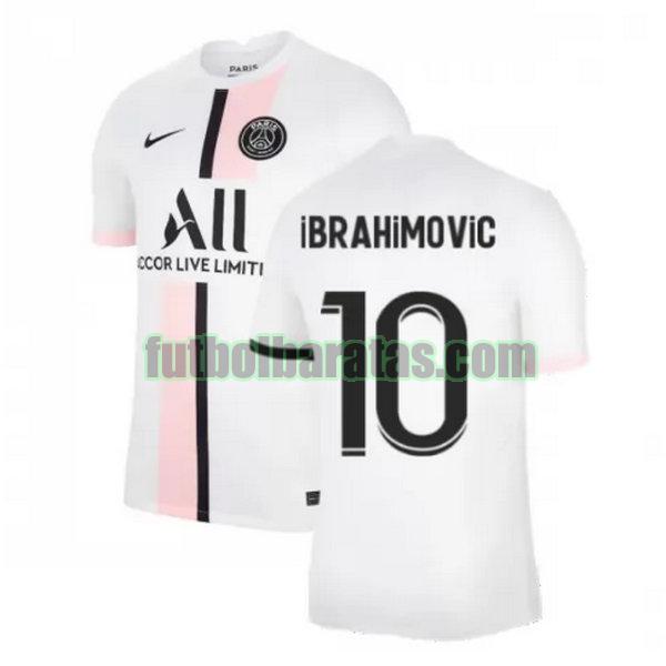 camiseta ibrahimovic 10 paris saint germain 2021 2022 blanco segunda