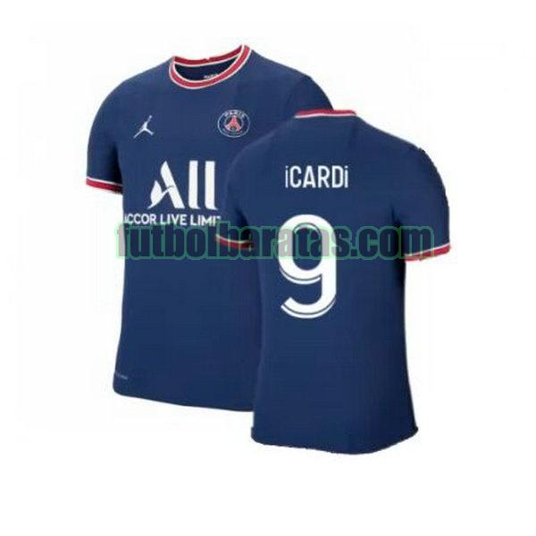 camiseta icardi 9 paris saint germain 2021 2022 azul primera