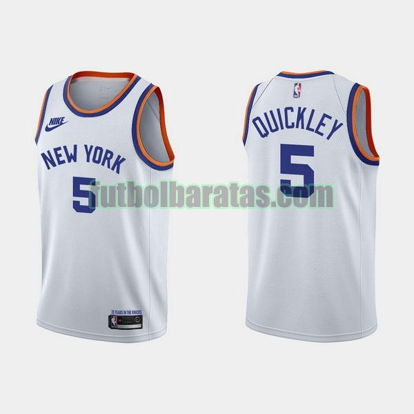 camiseta immanuel quickley 5 new york knicks blanco hombre