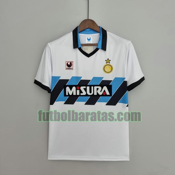 camiseta inter milan 1990 1991 blanco segunda