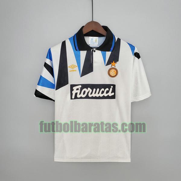 camiseta inter milan 1992 1993 blanco segunda