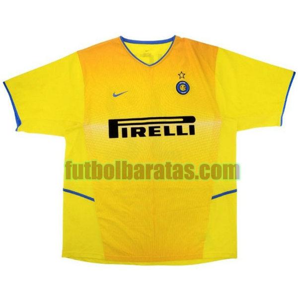 camiseta inter milan 2002-2003 amarillo segunda