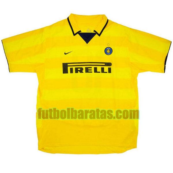 camiseta inter milan 2003-2004 amarillo segunda