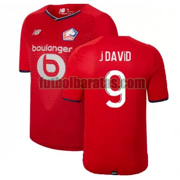 camiseta j david 9 lille osc 2021 2022 rojo primera