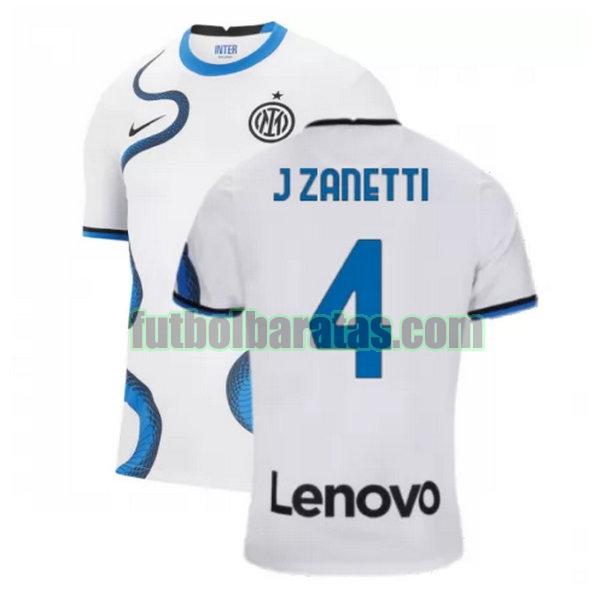 camiseta j zanetti 4.jpg inter milán 2021 2022 blanco segunda