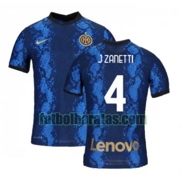 camiseta j zanetti 4 inter milán 2021 2022 azul primera