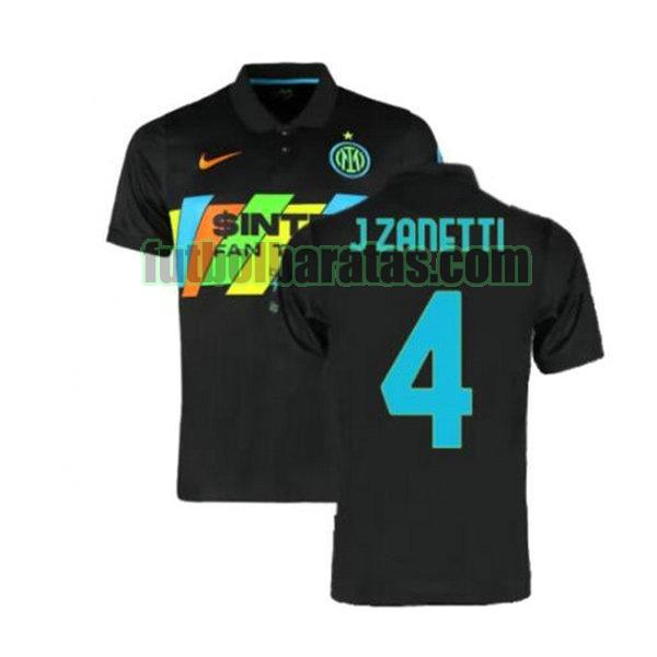 camiseta j zanetti 4 inter milán 2021 2022 negro tercera