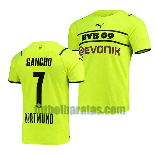 camiseta jadon sancho 7 borussia dortmund 2021 2022 verde tercera