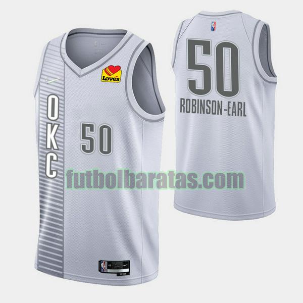 camiseta jjeremiah robinson-earl 50 oklahoma city thunder gris hombre