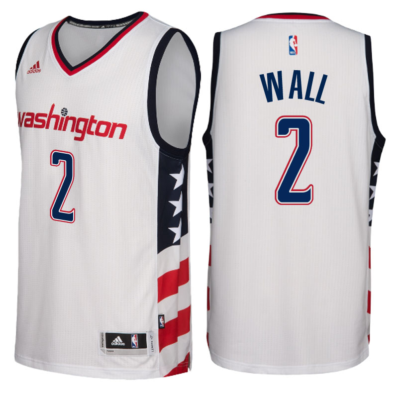 camiseta john wall Número 2 washington wizards 2017 blanca