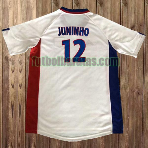 camiseta juninho 12 lyon 2001-2002 blanco primera