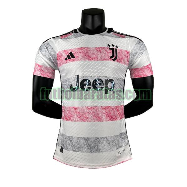 camiseta juventus 2023 2024 blanco rosa segunda player