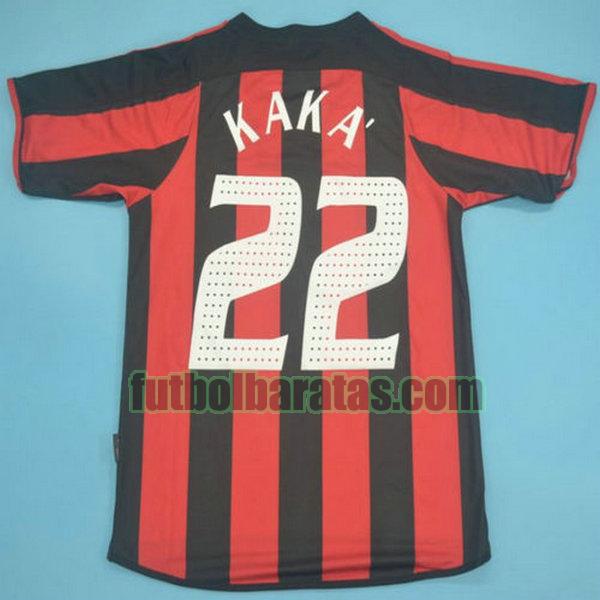 camiseta kaka 22 ac milan 2003-2004 rojo primera