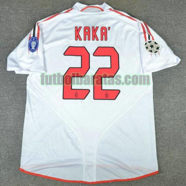 camiseta kaka 22 ac milan 2004-2005 blanco segunda