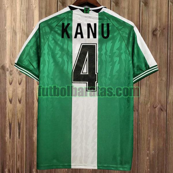 camiseta kanu 4 nigeria 1996 verde primera