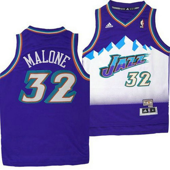 camiseta karl malone 32 utah jazz soul purpura retro