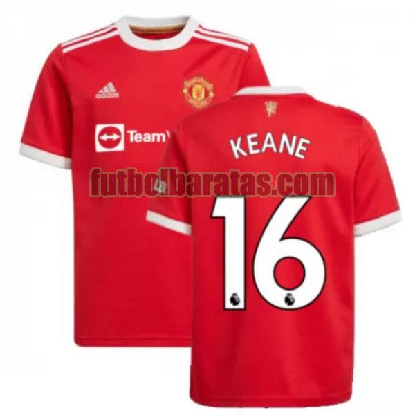 camiseta keane 16 manchester united 2021 2022 rojo primera