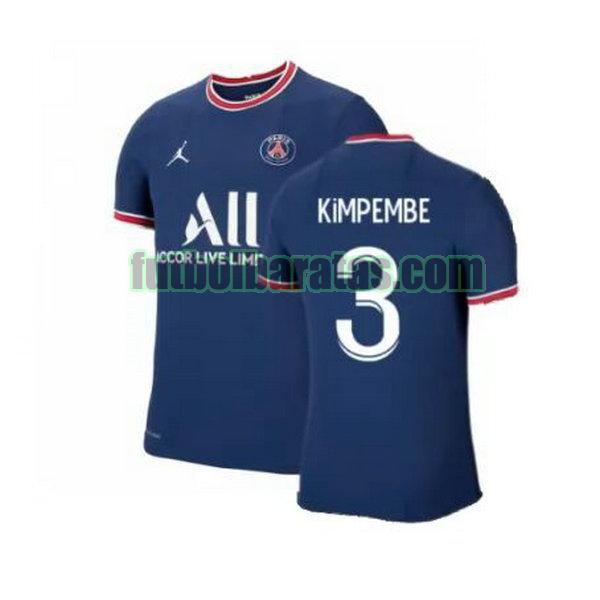camiseta kimpembe 3 paris saint germain 2021 2022 azul primera