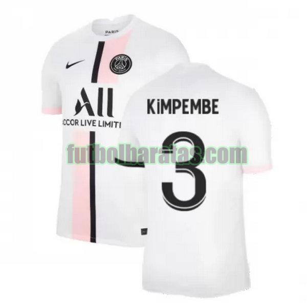 camiseta kimpembe 3 paris saint germain 2021 2022 blanco segunda