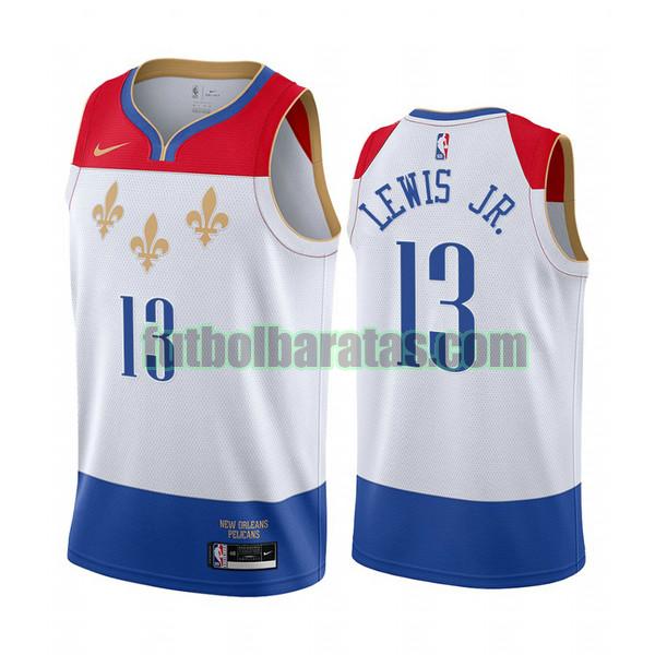 camiseta kira lewis jr. 13 new orleans pelicans blanco hombre