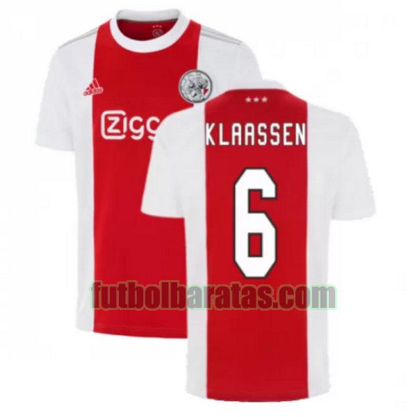 camiseta klaassen 6 ajax 2021 2022 rojo blanco primera