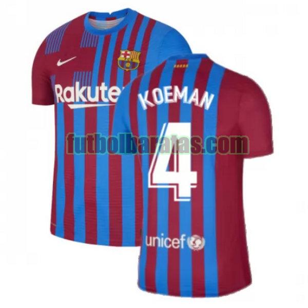 camiseta koeman 4 barcelona 2021 2022 rojo blanco primera
