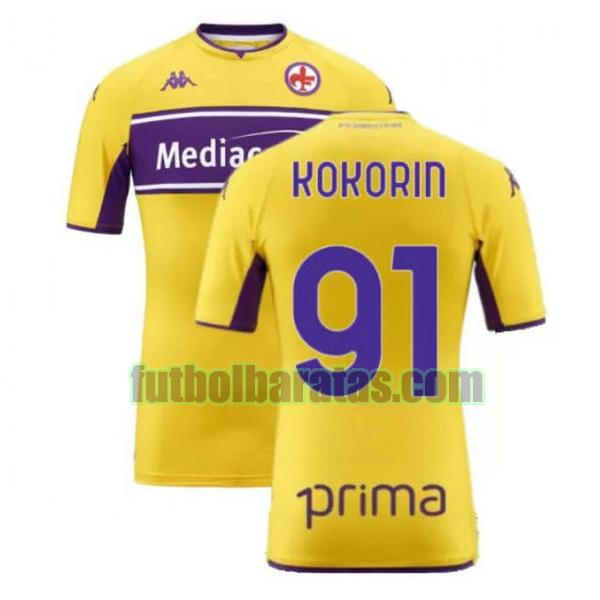 camiseta kokorin 91 fiorentina 2021 2022 amarillo tercera