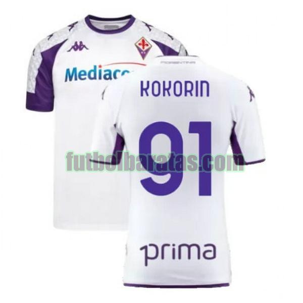 camiseta kokorin 91 fiorentina 2021 2022 blanco segunda