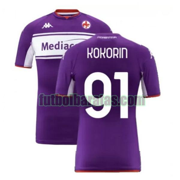 camiseta kokorin 91 fiorentina 2021 2022 púrpura primera
