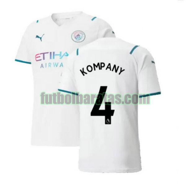 camiseta kompany 4 manchester city 2021 2022 blanco segunda