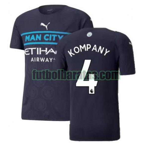 camiseta kompany 4 manchester city 2021 2022 negro tercera