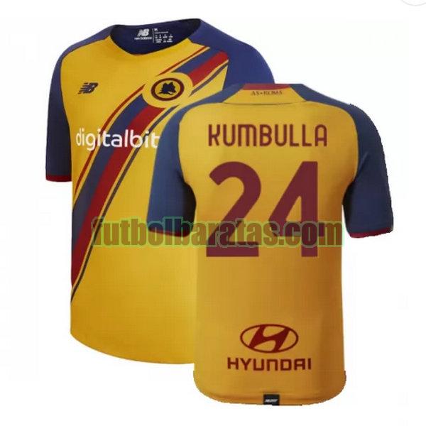 camiseta kumbulla 24 roma 2021 2022 amarillo fourth