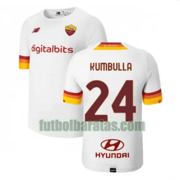 camiseta kumbulla 24 roma 2021 2022 blanco segunda