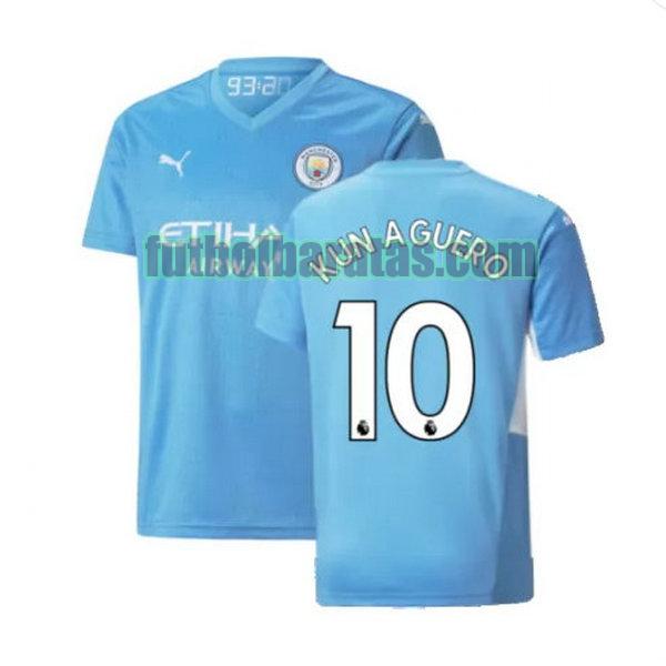 camiseta kun aguero 10 manchester city 2021 2022 azul primera