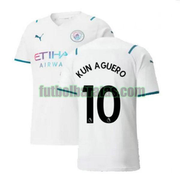 camiseta kun aguero 10 manchester city 2021 2022 blanco segunda