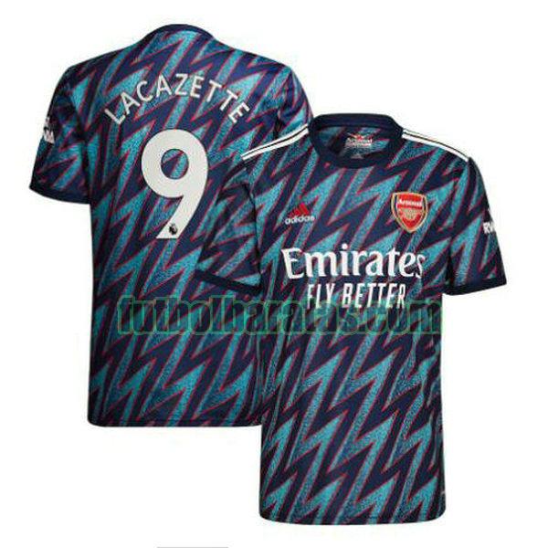 camiseta lacazette 9 arsenal 2021 2022 azul tercera