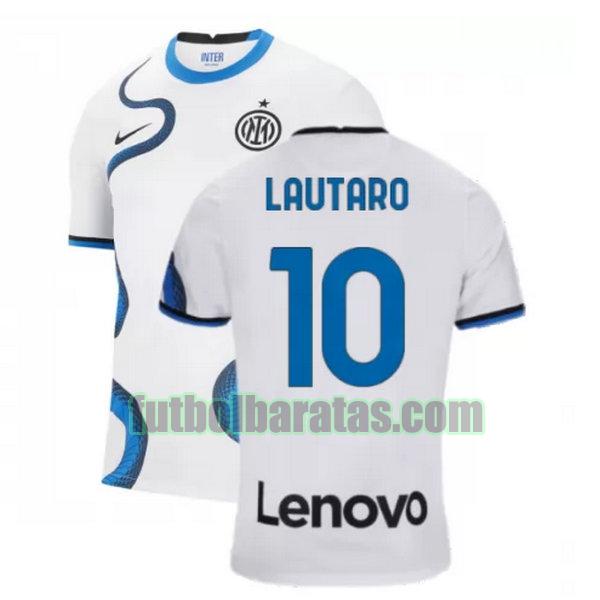 camiseta lautaro 10 inter milán 2021 2022 blanco segunda