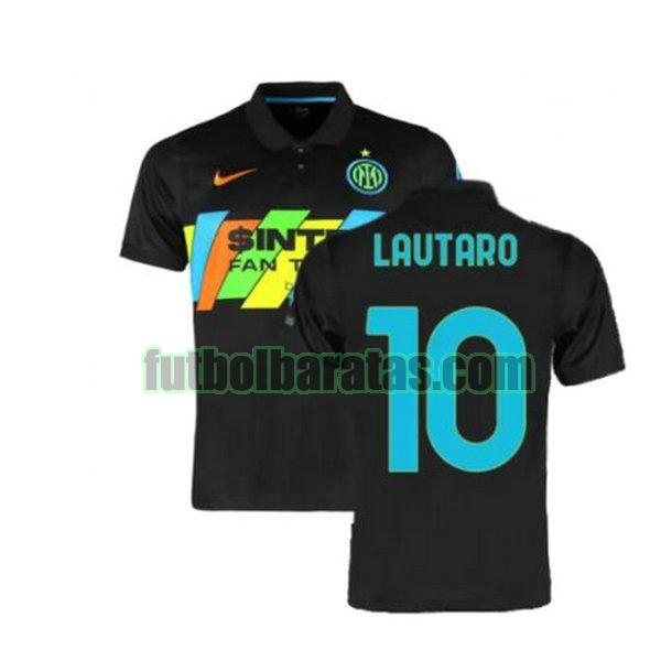 camiseta lautaro 10 inter milán 2021 2022 negro tercera